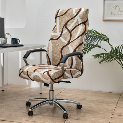 Fresh Look, Same Chair — Elastic Rotating Office Chair Cover with Back Protection