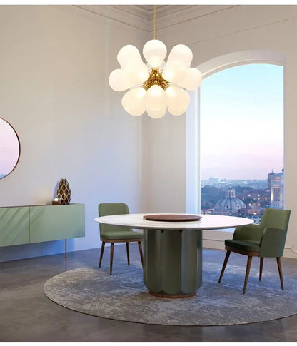 Suspended in Light — Designer Glass Bubble Chandelier for Bedroom & Living Room