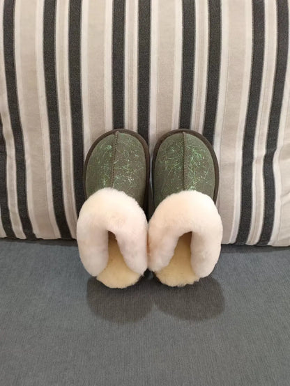 Cloud Underfoot — Natural Sheepskin & Fur Anti-Slip Home Slippers