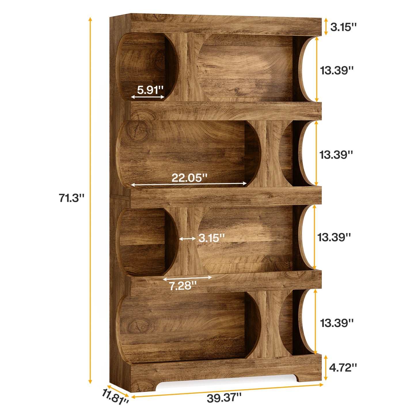 Curves That Work — Tribesigns 71" Tall S-Shaped Bookcase & Display Shelving