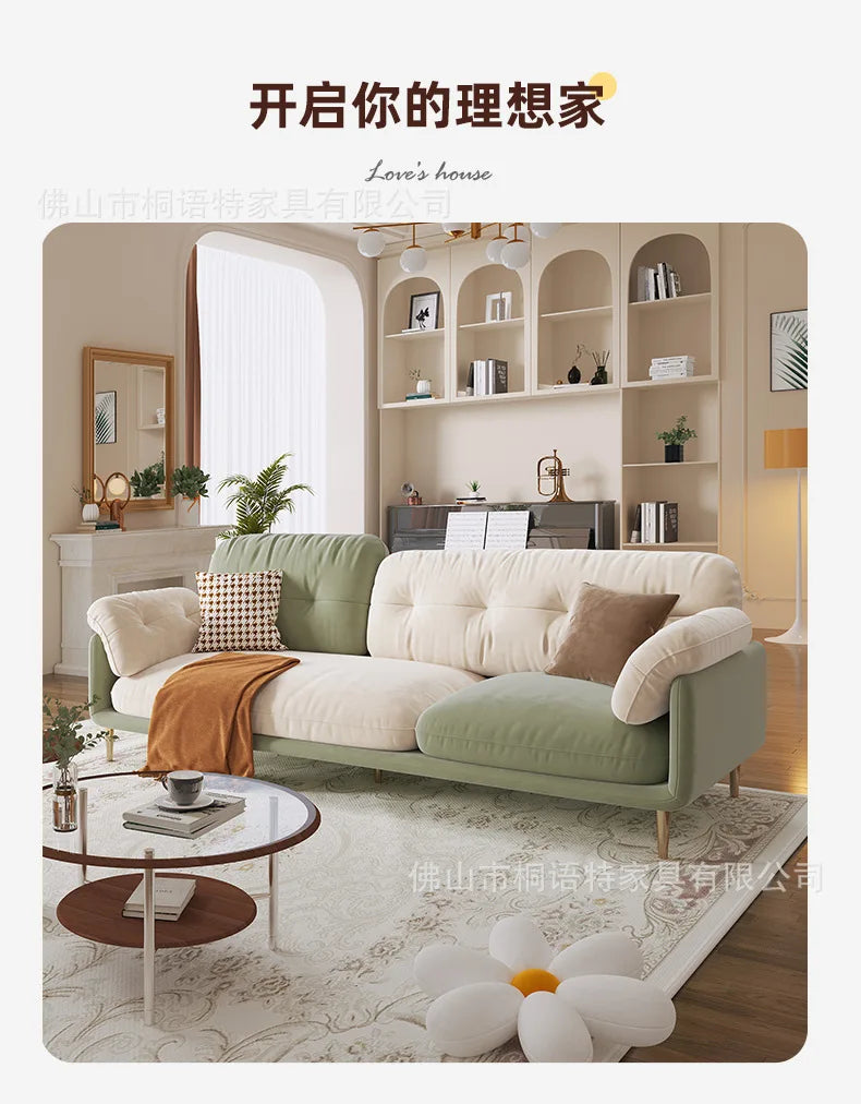 Cream Luxury Corner Sofa — Modern 3-Seat Living Room Sofa