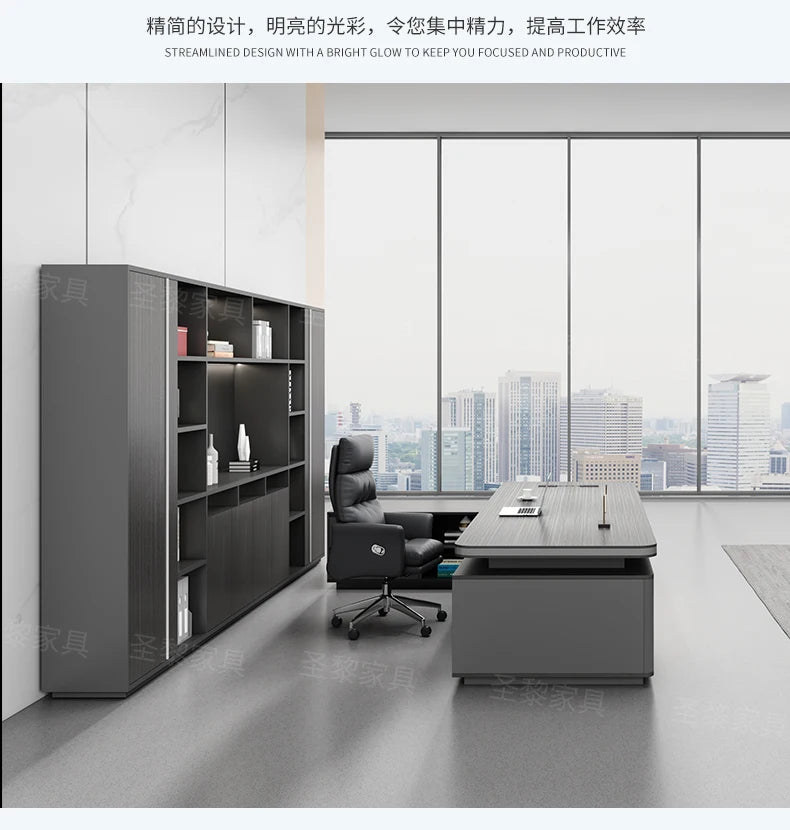 L-Shape Storage Executive Desk