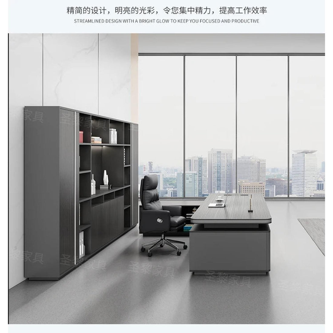 L-Shape Storage Executive Desk
