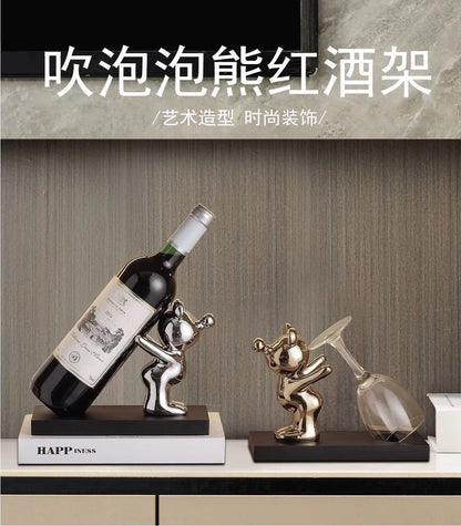 Ceramic Wine Rack & Cabinet Accent Decor
