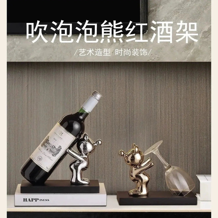 Wine Rack, Living Room Dining Side Cabinet Decoration, Ceramic Ornament, TV Cabinet Ornament, Living Room Entrance Decoration Jonine’s Corner
