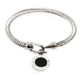 Stainless Steel Crystal Cuff Bracelet Bangle