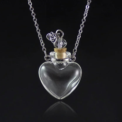Fashion Glass Perfume Essential Oil Bottle Pendants DIY Women&