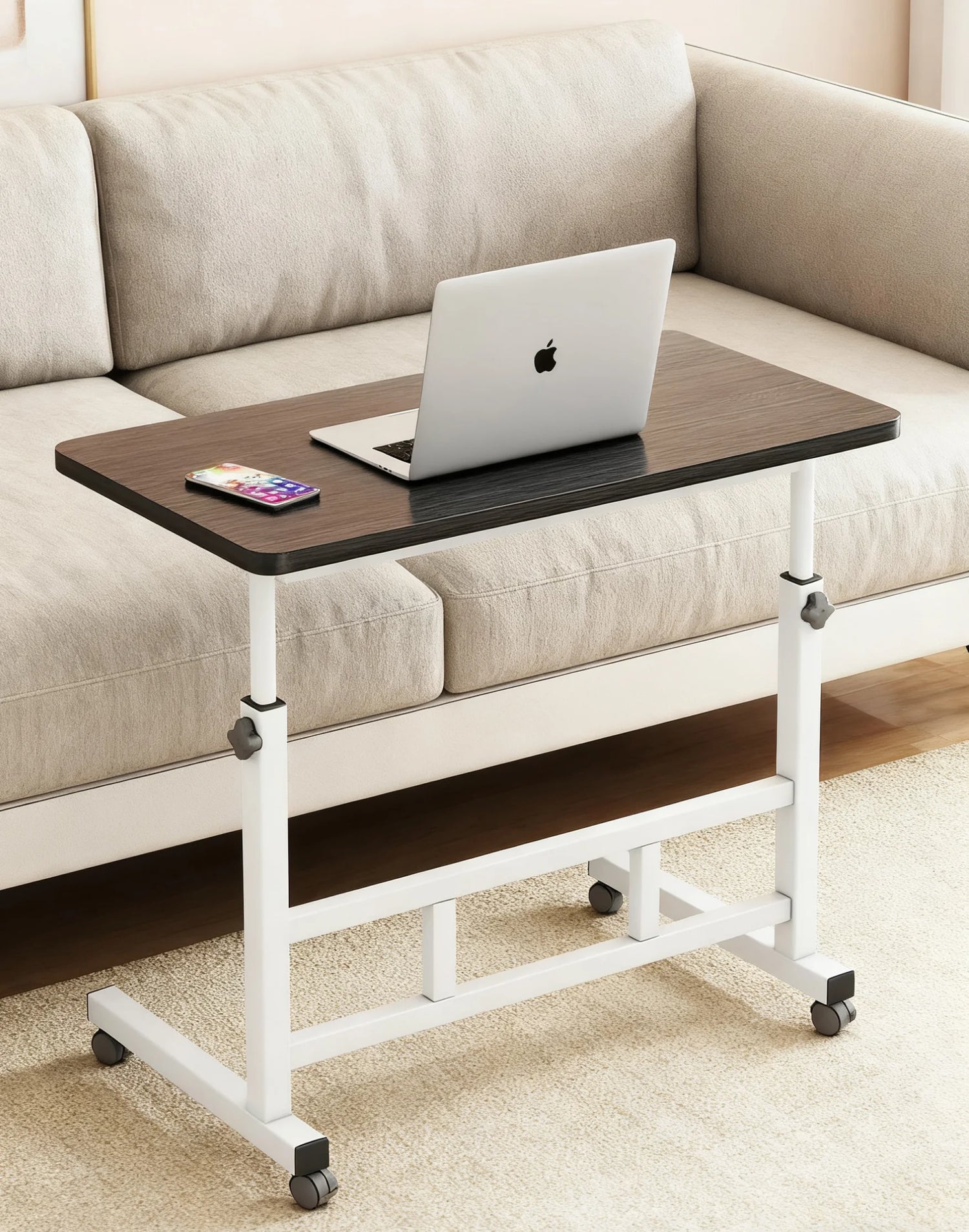 Roll-Anywhere Adjustable Side Table