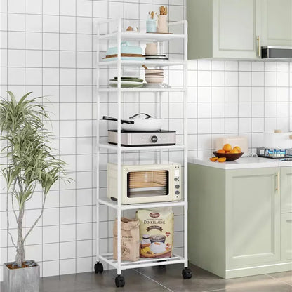 Kitchen storage cart for shelves - multi-level floor-standing household storage unit - bathroom shelf - microwave oven shelf