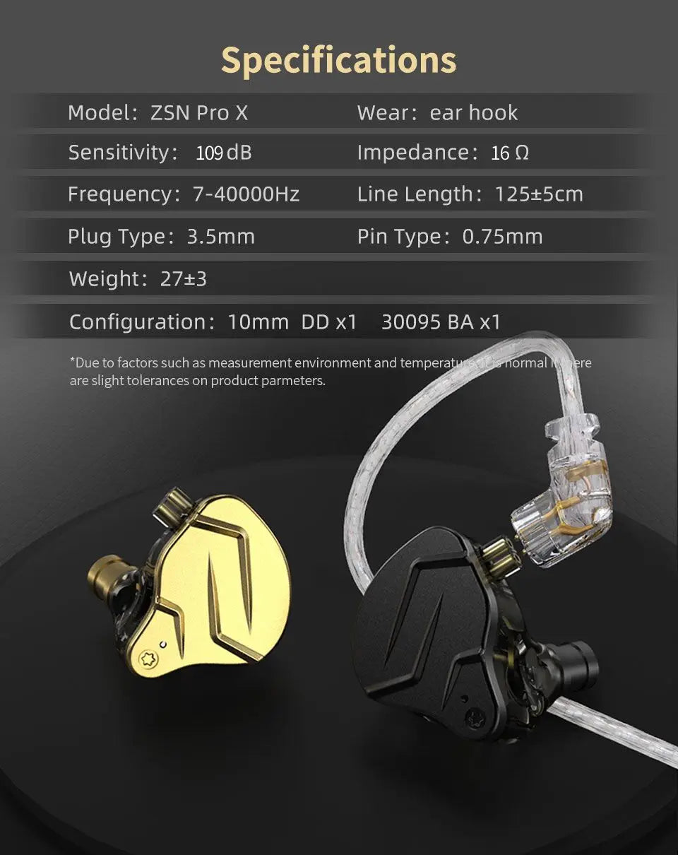 Wired Earphones for Focus &amp; Deep Listening — KZ ZSN Pro X