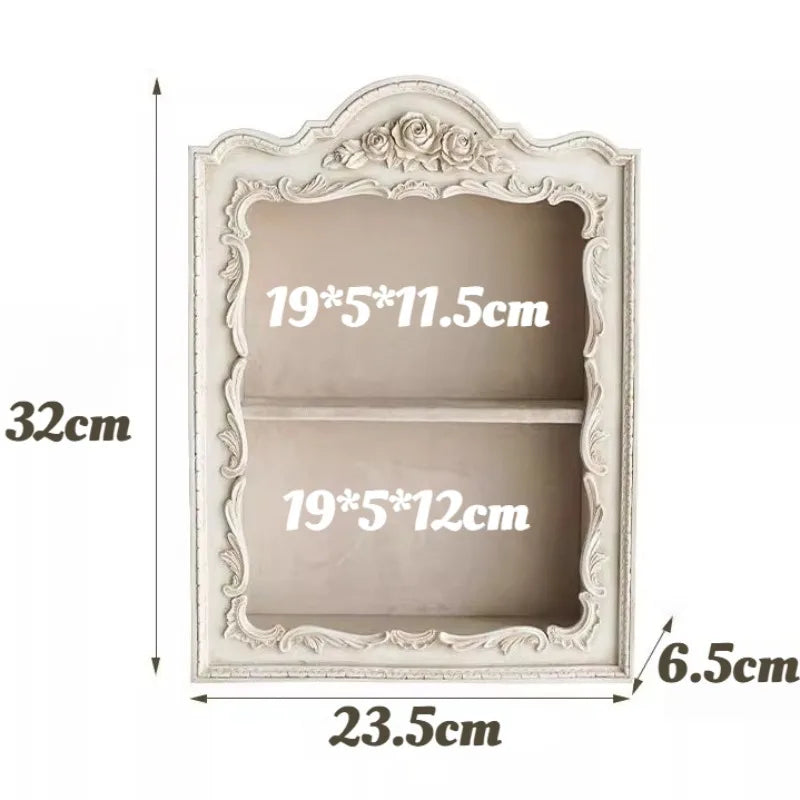 Nordic Resin Display Shelf — Two-Layer Carved Decorative Stand