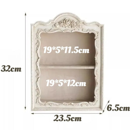 Nordic Resin Display Shelf — Two-Layer Carved Decorative Stand