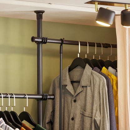 SoBuy FRG34 Shelving System with 3 dresses Bars and 3 Baskets Telescopic Wardrobe System Adjustable Order System
