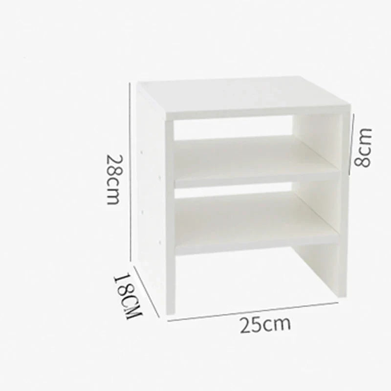 Clear the Desk, Clear the Mind  Wooden Desktop Storage Rack & Monitor Stand for Home Office