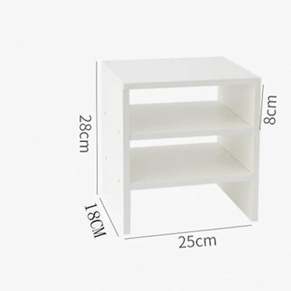 Clear the Desk, Clear the Mind — Wooden Desktop Storage Rack & Monitor Stand