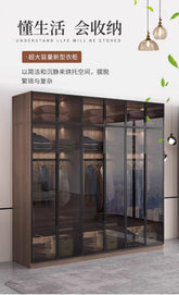 Glass light luxury corner cloakroom wardrobe Double clothes closet cabinets and wardrobes Cabinet dressing clothe home furniture Jonine&