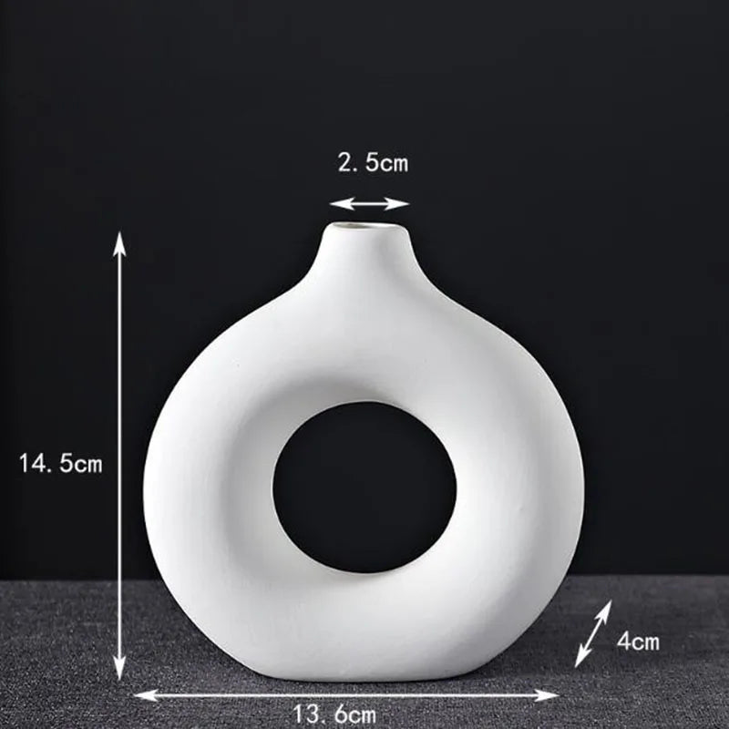 Porcelain Doughnut Vase — For Fresh & Dried Flower Arrangements