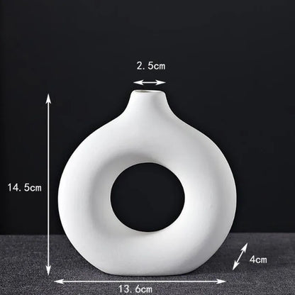 Porcelain Doughnut Vase — For Fresh & Dried Flower Arrangements