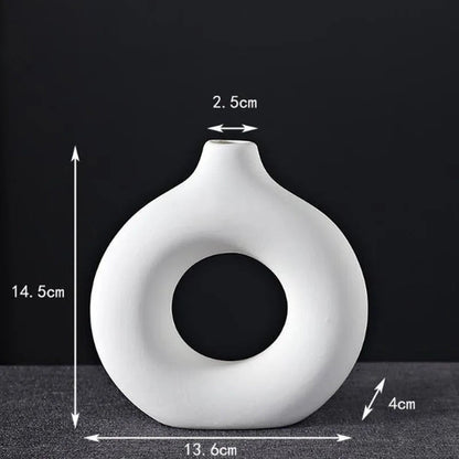 Porcelain Doughnut Vase — For Fresh &amp; Dried Flower Arrangements