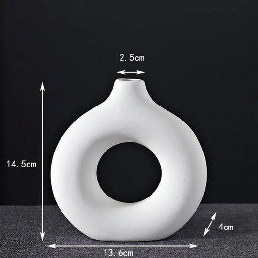 Porcelain Doughnut Vase — For Fresh & Dried Flower Arrangements