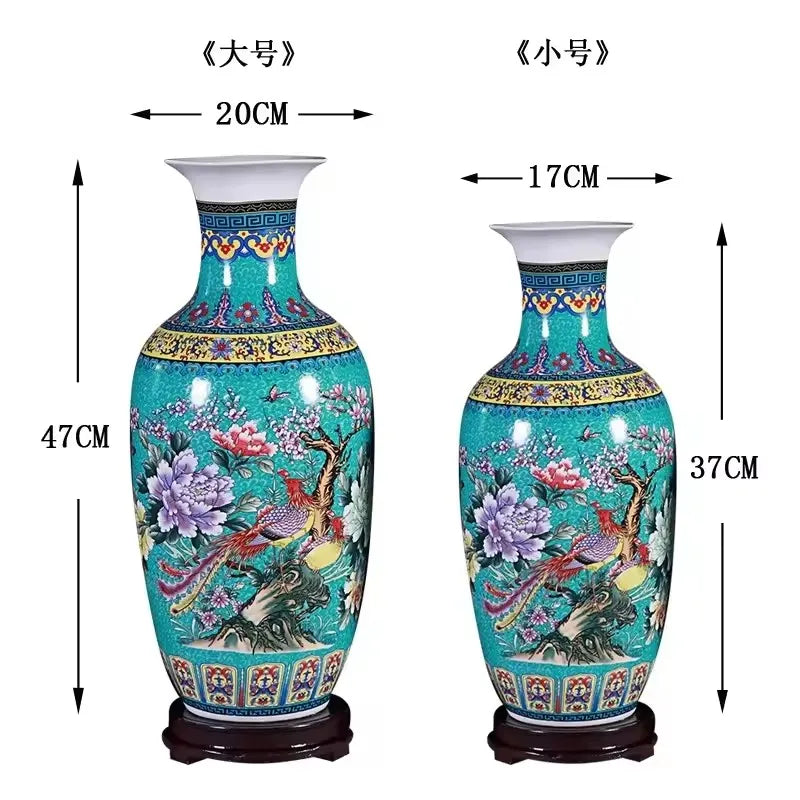 Jingdezhen Ceramic Floor Vase — Large Statement Piece for Living Room & Entryway