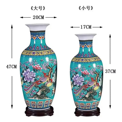 Jingdezhen Ceramic Floor Vase — Large Statement Piece for Living Room & Entryway