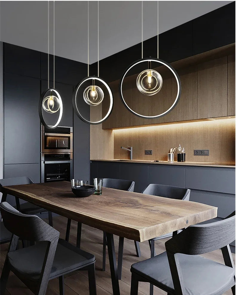 Modern Glass Bubbles Led Pendant Lights for Table Dining Room Kitchen Bar Chandeliers Lamps Home Decor Lusters Lighting Fixture Jonine&