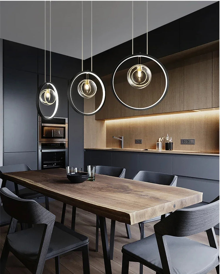 Modern Glass Bubbles Led Pendant Lights for Table Dining Room Kitchen Bar Chandeliers Lamps Home Decor Lusters Lighting Fixture Jonine&