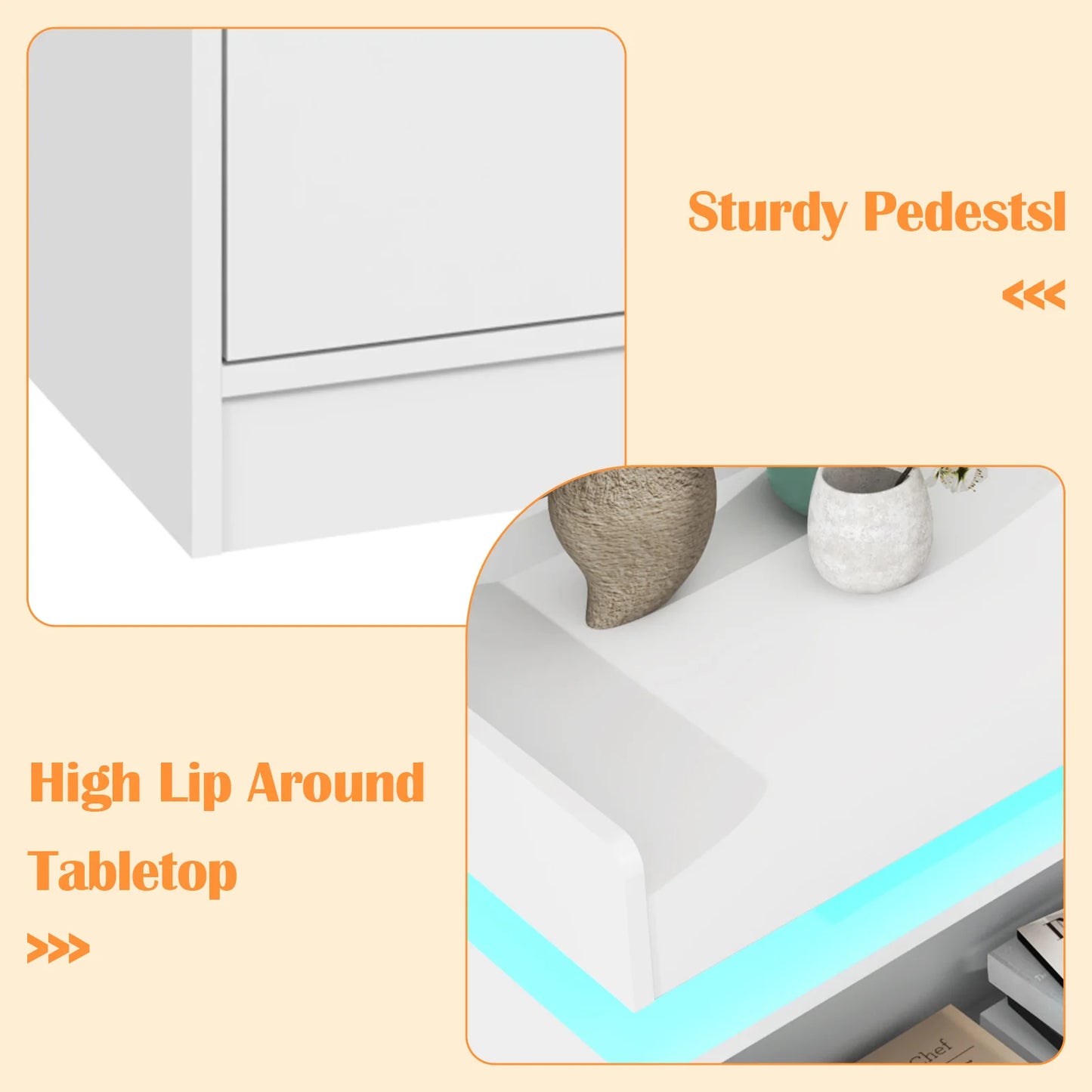 7 Drawer Dresser with LED Light and Charging Station, Modern Chest of Drawers for Closet, Wide Drawer Organizer Cabinet for Bedr