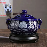 Electric Ceramic Aromatherapy Incense Burner — Adjustable Temperature, OUDH & Essential Oils