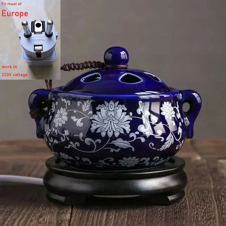 Electric Ceramic Oil & Incense Warmer with Timer — Jonine&
