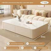 Nordic Clear Designer Coffee Table minimalist clear glass surface in modern living room setting