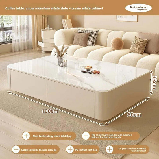 Nordic Clear Designer Coffee Table minimalist clear glass surface in modern living room setting