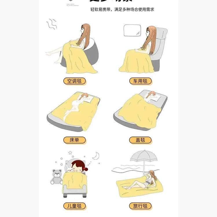 Multi-functional Summer Quilt Thin Breathable Duvet Cool Breathability Cotton Gauze Fabric Towel Blanket Skin-friendly Comforter
