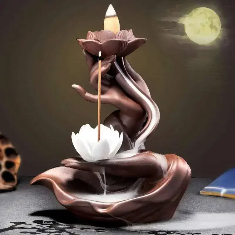 The Zen Burner — Purple Sand Ceramic Backflow Incense Holder for Cone &amp; Stick Incense