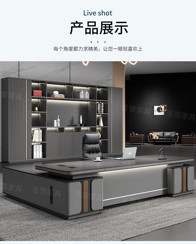 L-Shape Storage Executive Desk