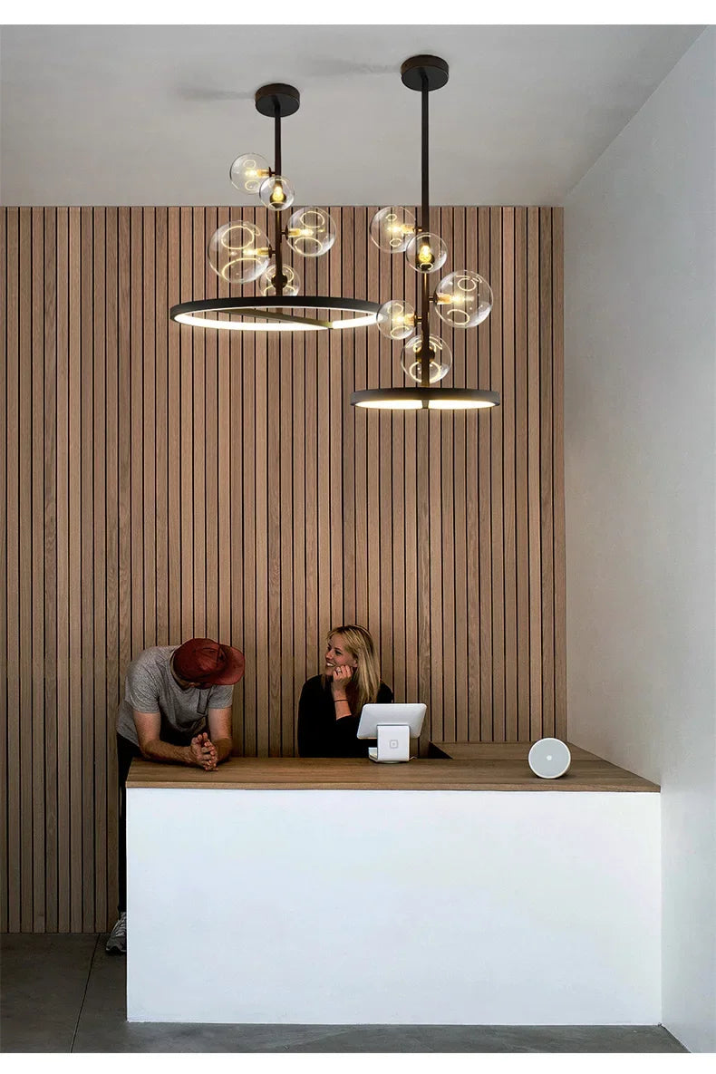 Modern Glass Bubbles Led Pendant Lights for Table Dining Room Kitchen Bar Chandeliers Lamps Home Decor Lusters Lighting Fixture Jonine&