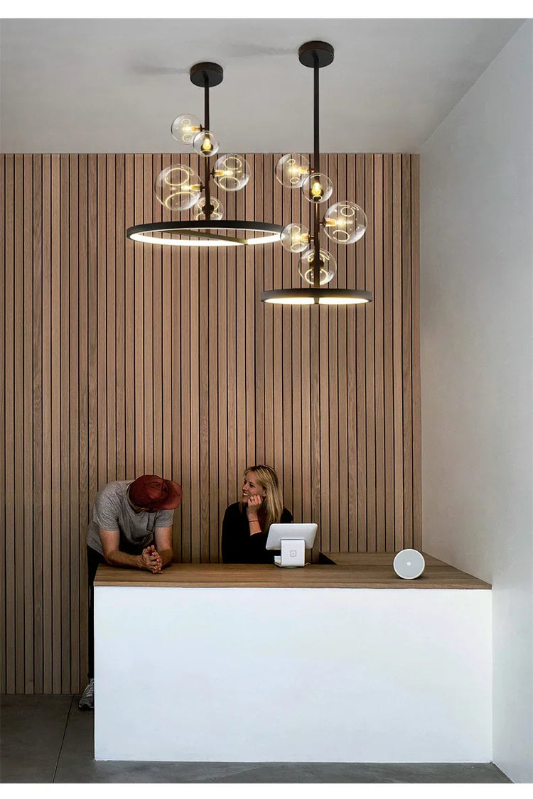 Modern Glass Bubbles Led Pendant Lights for Table Dining Room Kitchen Bar Chandeliers Lamps Home Decor Lusters Lighting Fixture Jonine&