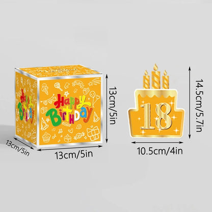 Surprise Money Pull Gift Box with Birthday Card & DIY Stickers