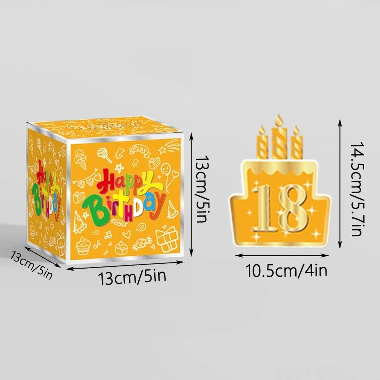 Surprise Money Pull Gift Box with Birthday Card &amp; DIY Stickers