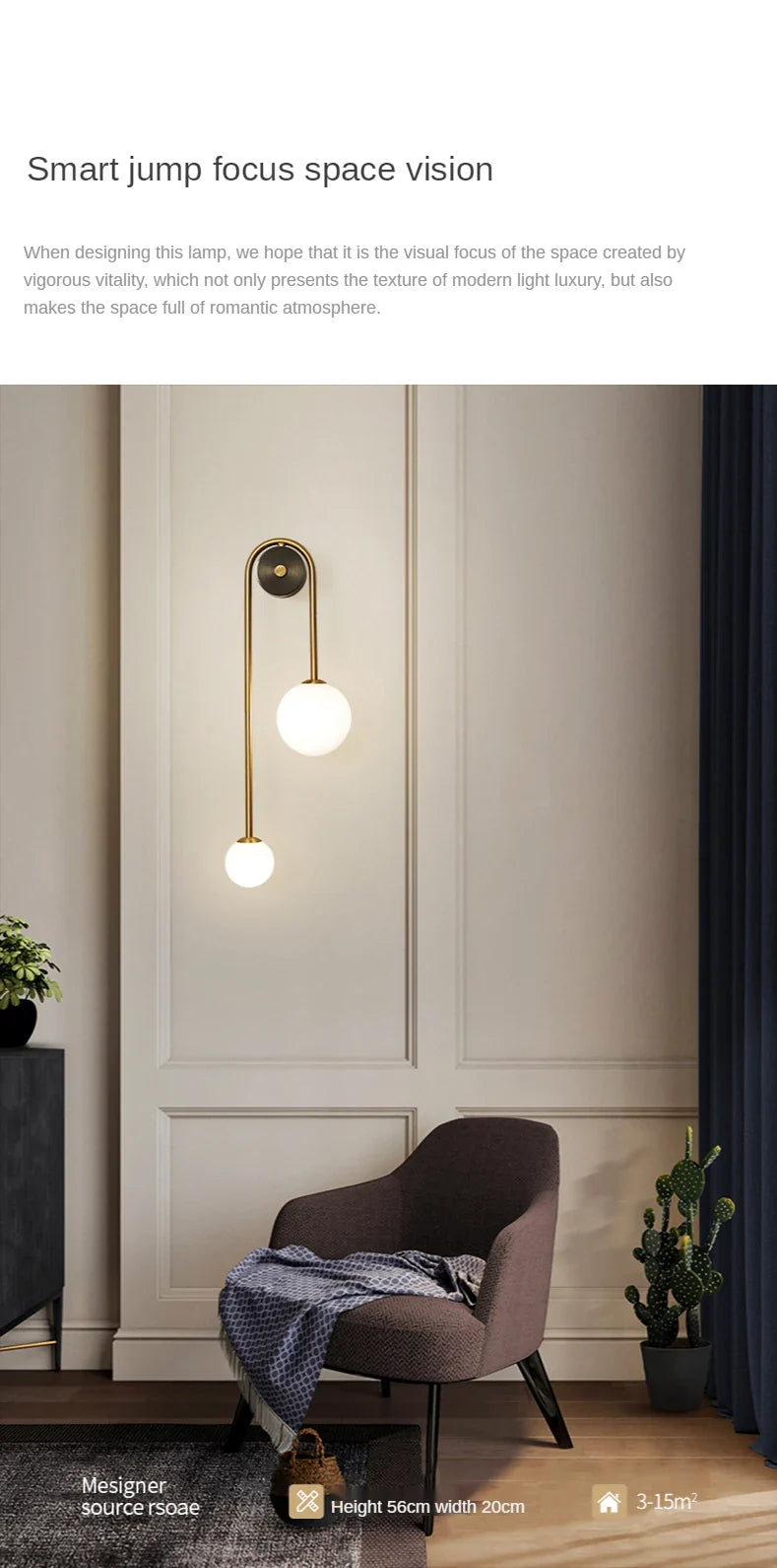 The Warm Detail — Gold Glass Ball Wall Sconce