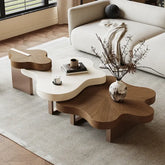 Organic Cloud Nesting Coffee Tables — Sculptural Wood Set for the Living Room