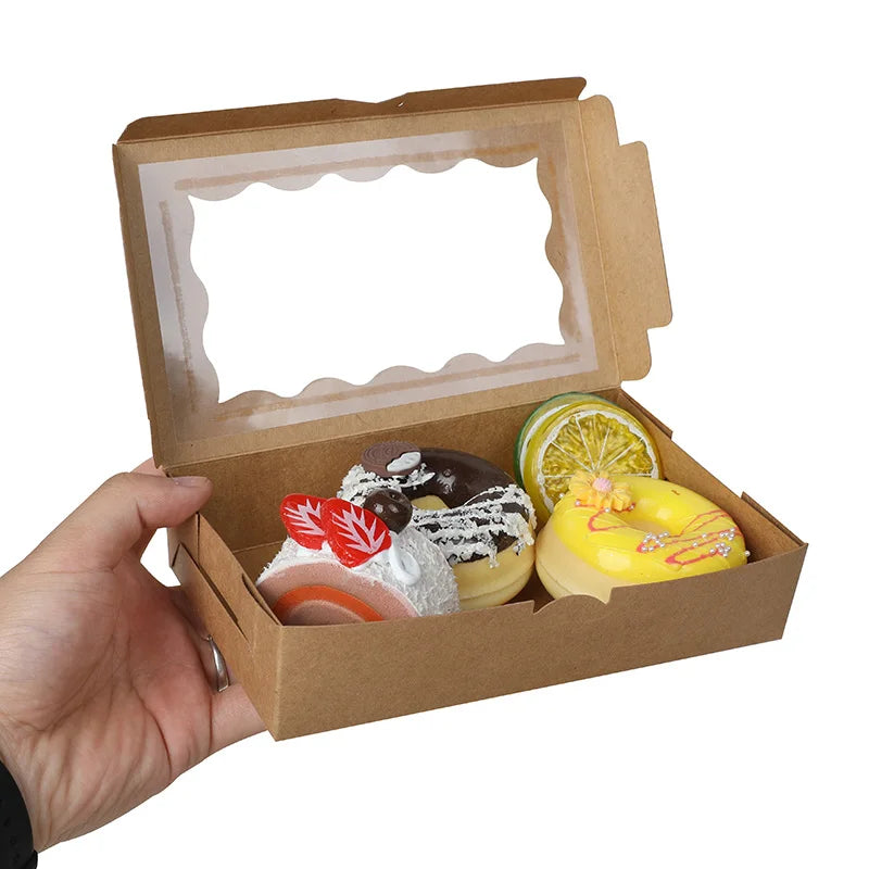 Kraft Paper Gift Boxes with Window — Set of 5, 10, or 20