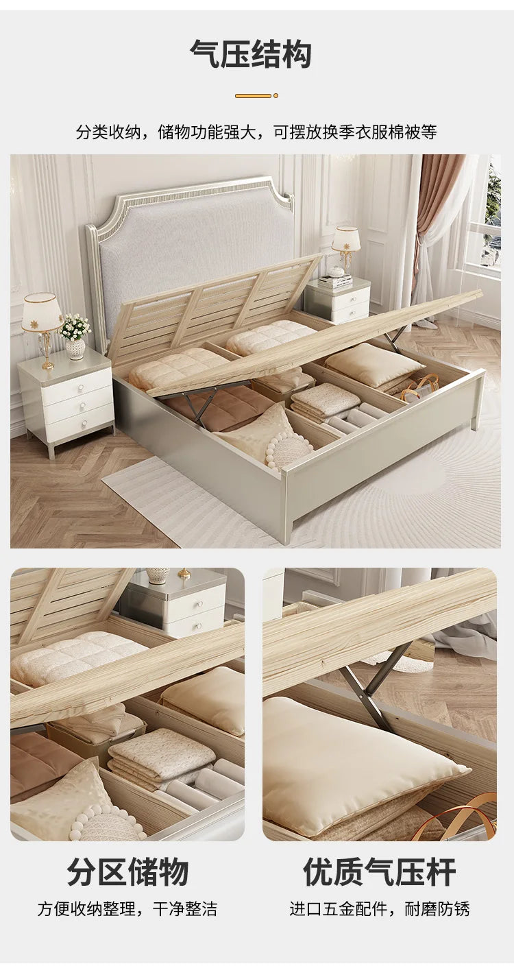 European Minimalist Waterproof Bed Frame with Headboard