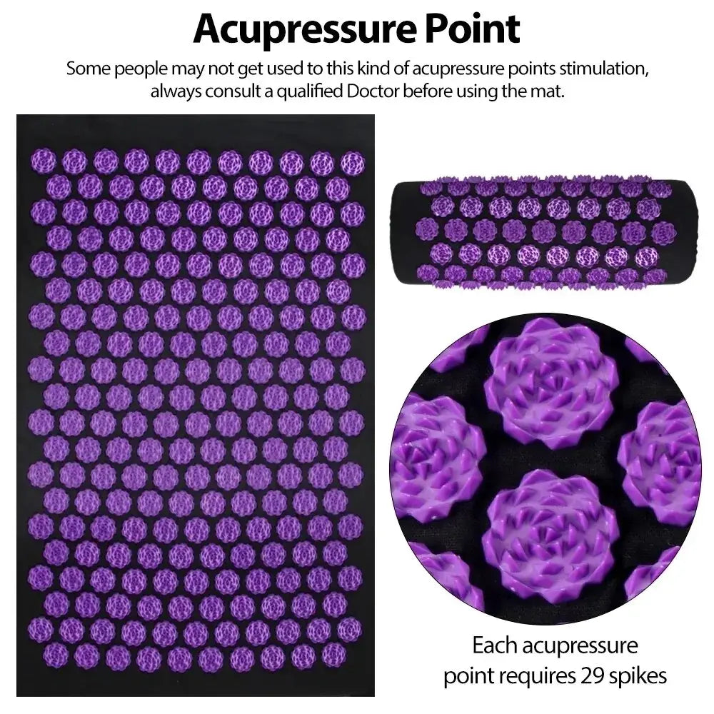 The Pressure Point Set — Spike Acupressure Mat &amp; Pillow for Back Pain, Muscle Relief &amp; Better Sleep
