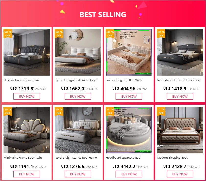 Luxury Multifunctional Bed Frame with Storage Headboard