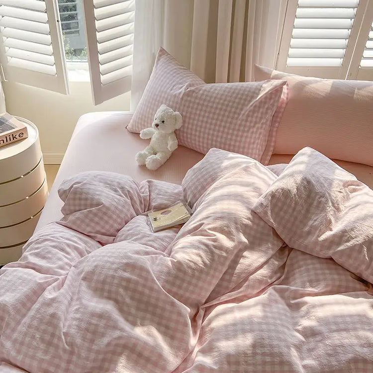 Classic Duvet Cover Set with Pillowcases Flat Sheet Nordic Style No Comforter 2025 New Bedding Kit Double Twin Size Bed Linens Jonine&