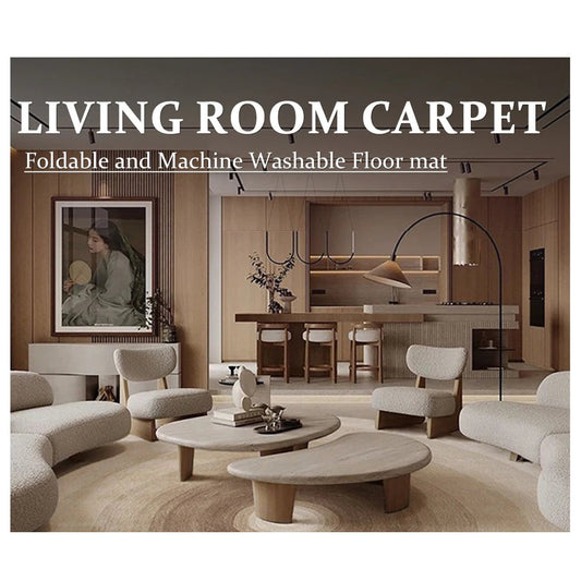 Round Gradient Area Rug — Machine Washable Non-Slip Floor Mat for Living Room & Bedroom