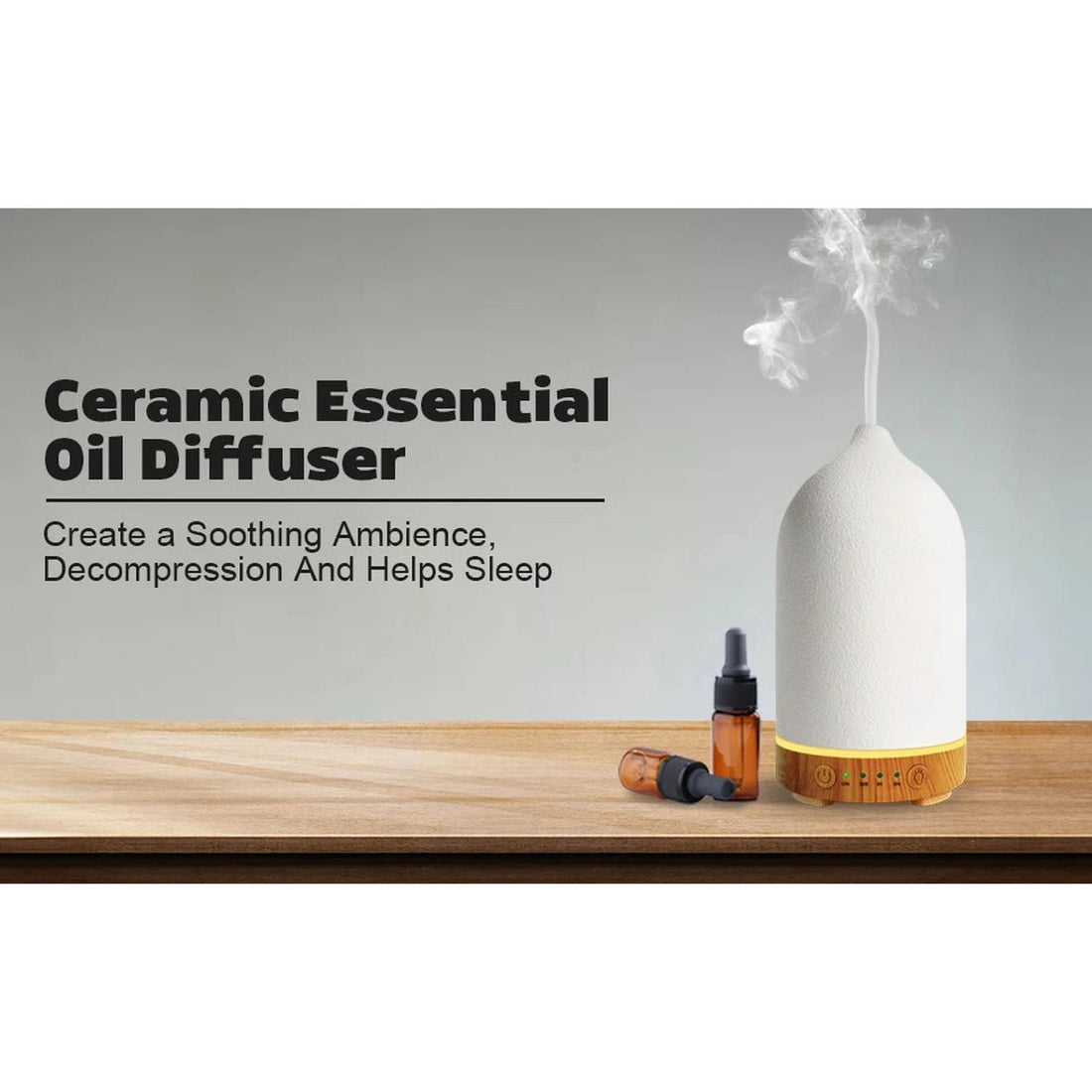 Breathe Easy — Ceramic 100ml Ultrasonic Aromatherapy Diffuser with 7 LED Colors