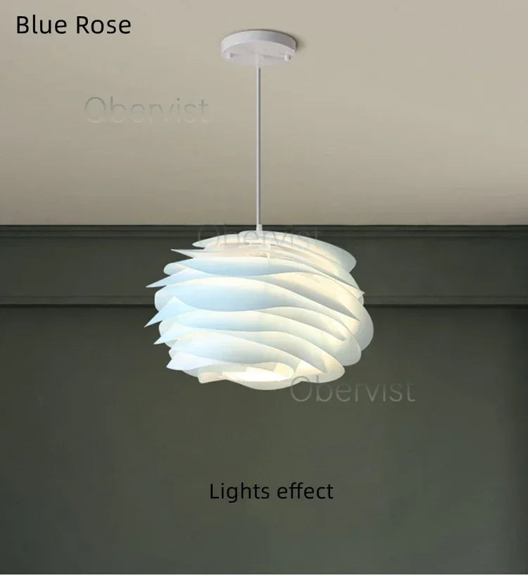 White Rose Petal Pendant Light — Nordic Sculptural Chandelier Jonine&